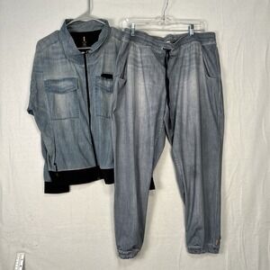 Lucy Com Printed Jeans Print Woman's Outfit XL  #1487